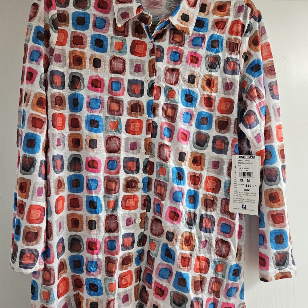 Multicolor Geometric Button Down Shirt